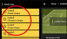 The Bethard sportsbook market options