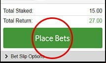 Placing a bet at Betway.