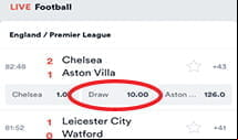 The bet selection options on Casumo